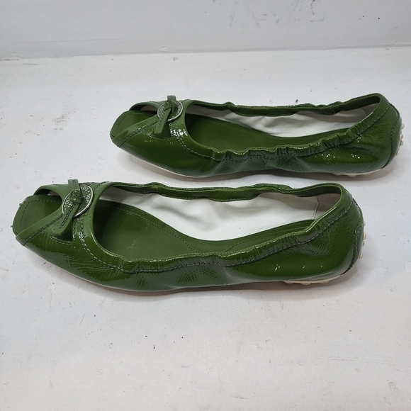 Tod's Green Suede Loafers with Decorative Buckle - Picture 3 of 14